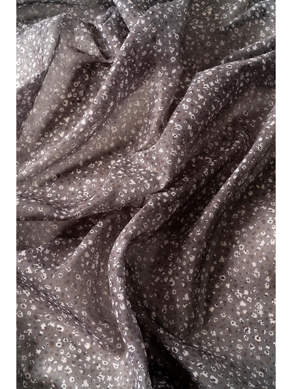 Gri Kadın Çakıl Desen Pamuksu Soft Eşarp-2