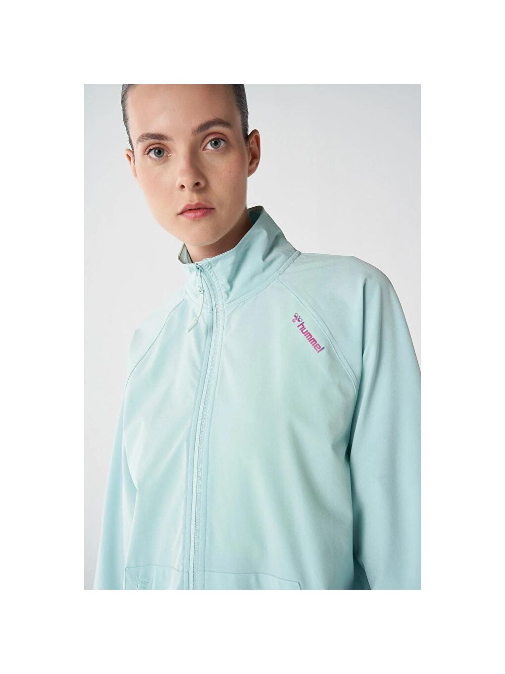 Micha Kadın Yeşil Dik Yaka Fermuarlı Sweatshırt-1