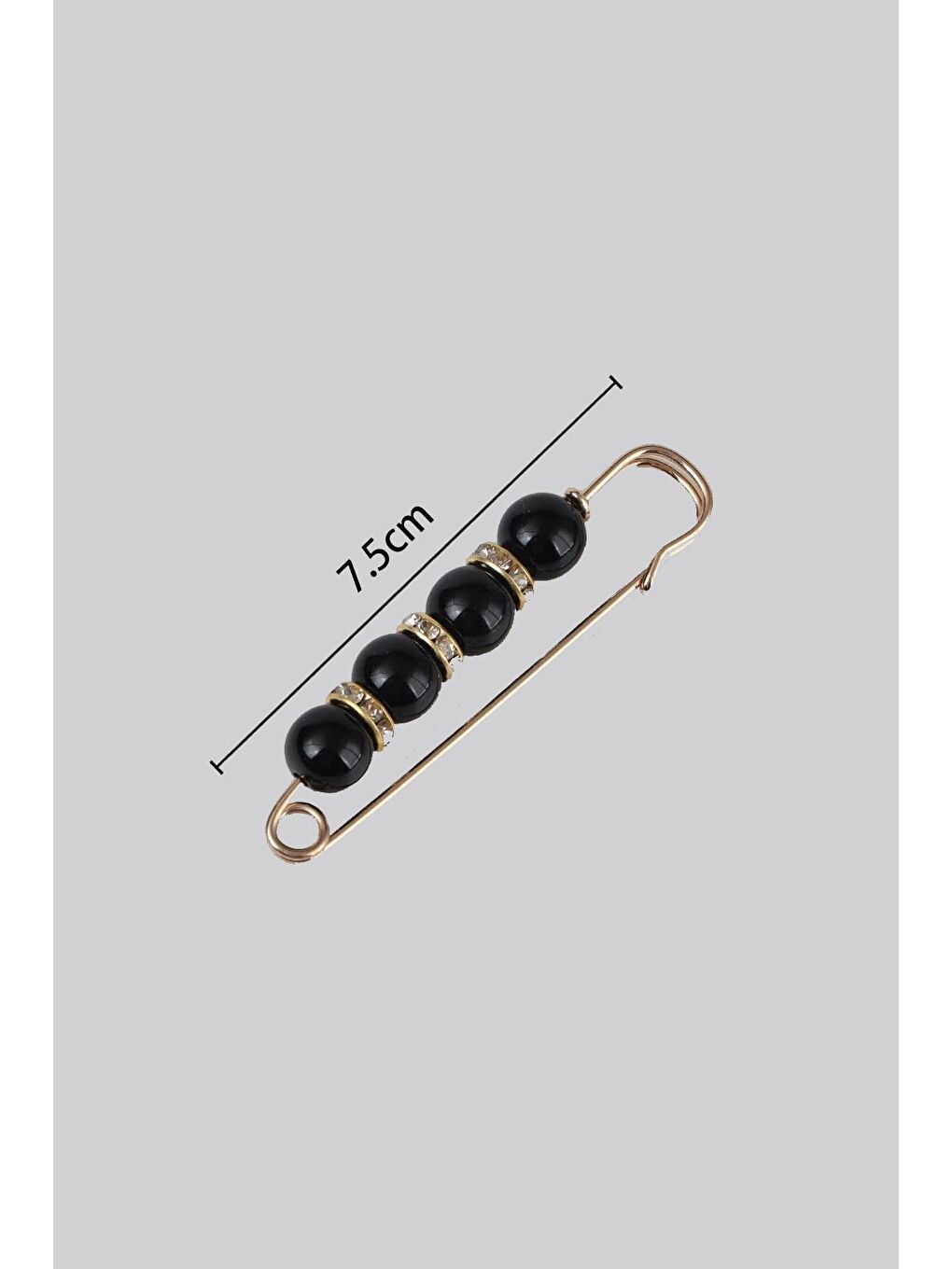 Sarı Çok Amaçlı Siyah İnci Detaylı Büyük İskoç İğne 2 Adet-3