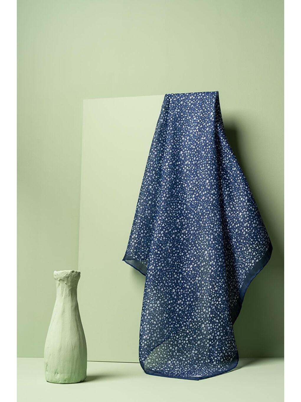 Lacivert Kadın Çakıl Desen Pamuksu Soft Eşarp