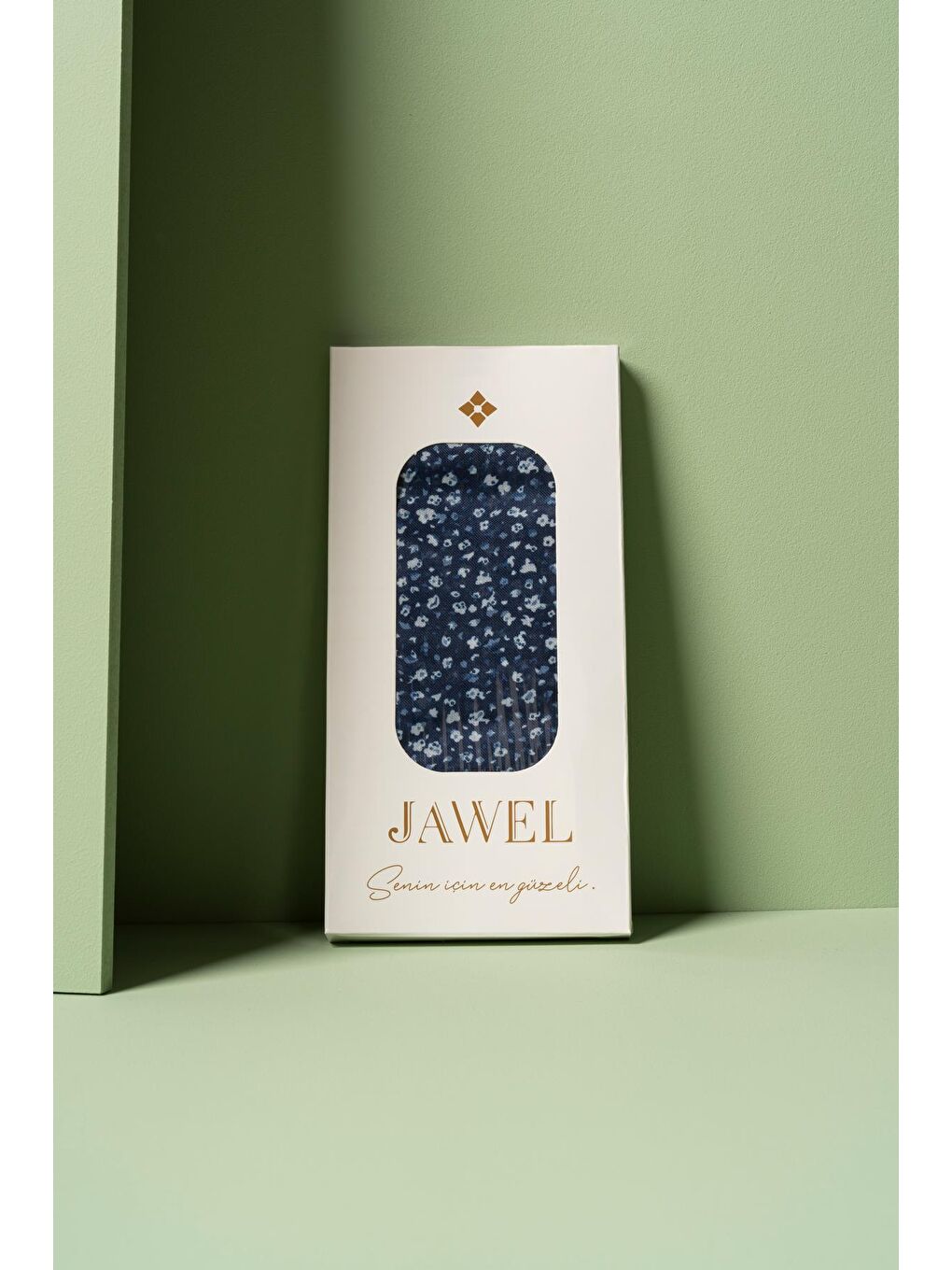 Lacivert Kadın Çakıl Desen Pamuksu Soft Eşarp-1