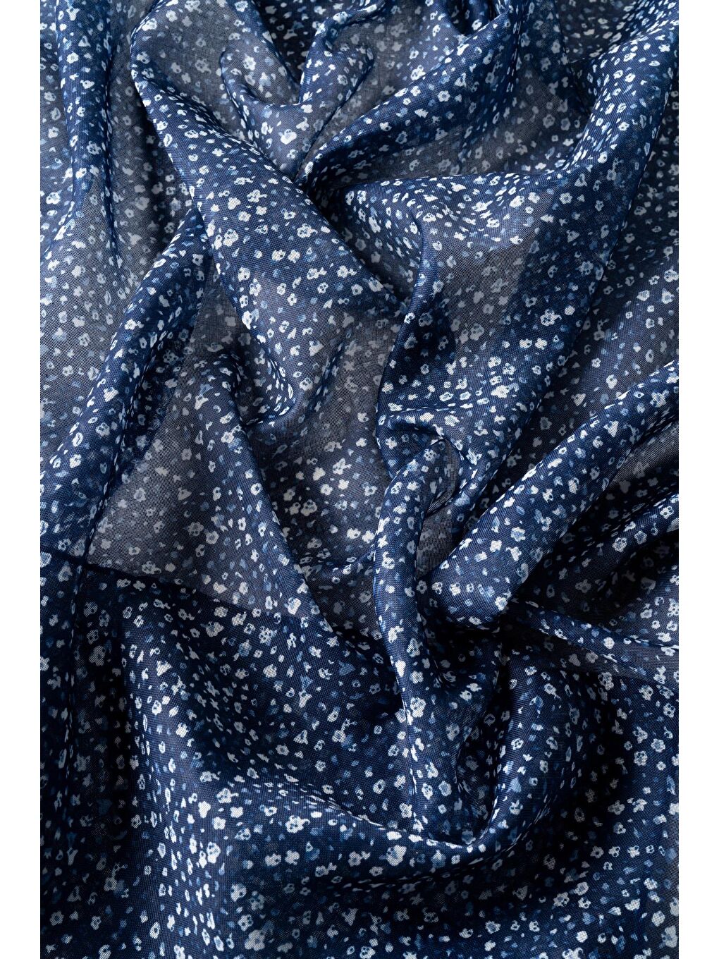 Lacivert Kadın Çakıl Desen Pamuksu Soft Eşarp-2