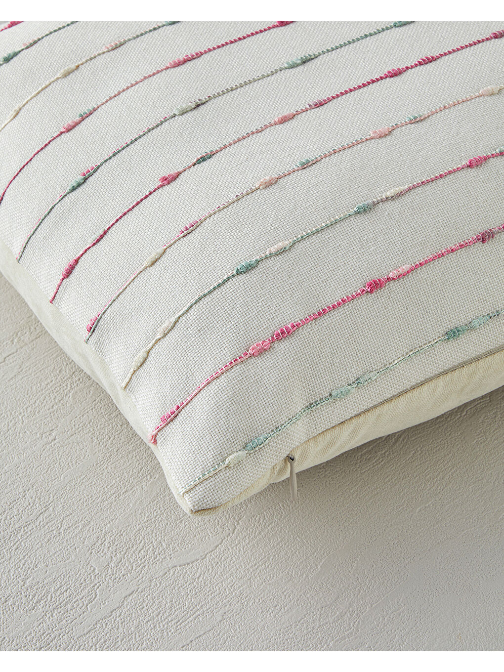 Fancy Dekoratif Kırlent 35x55 cm Pembe - Yeşil-1