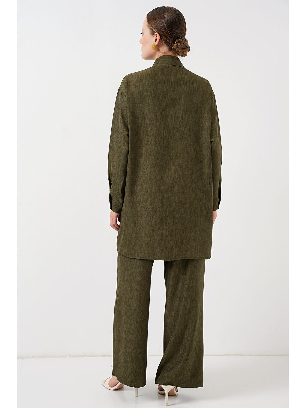 Desenli Tunik Pantolon İkili Takım 6720 - Haki-6