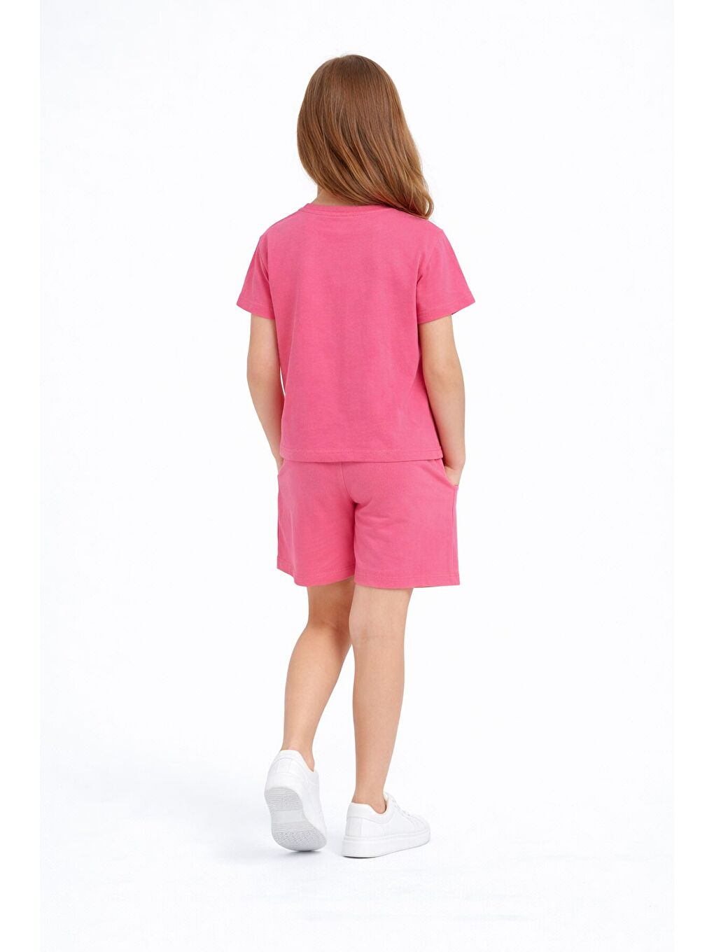 Pembe Sevimli Capuccina Baskılı Kız Çocuk Şortlu 2li Takım 23889-3