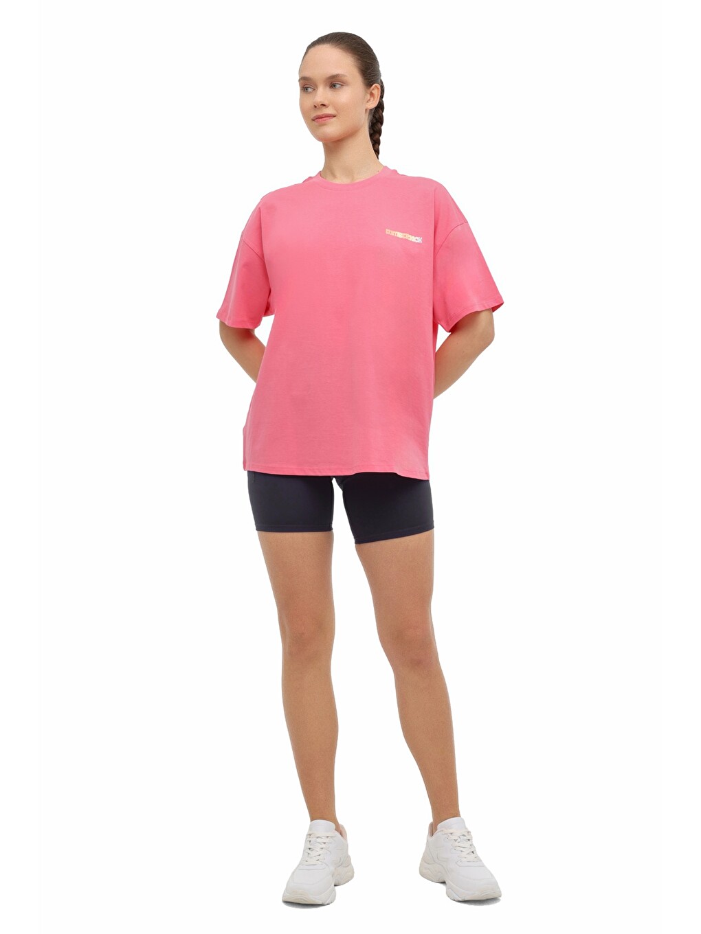 WL 11KONY Pembe Kadın Kısa Kol T-Shirt-2