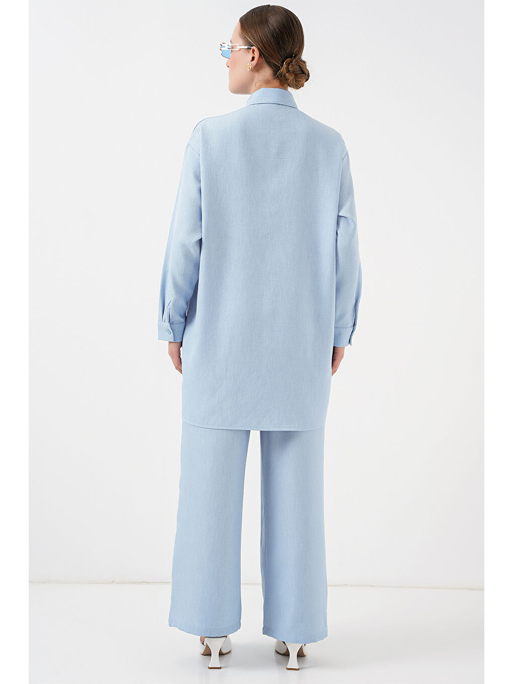 Desenli Tunik Pantolon İkili Takım 6720 - Mavi-5