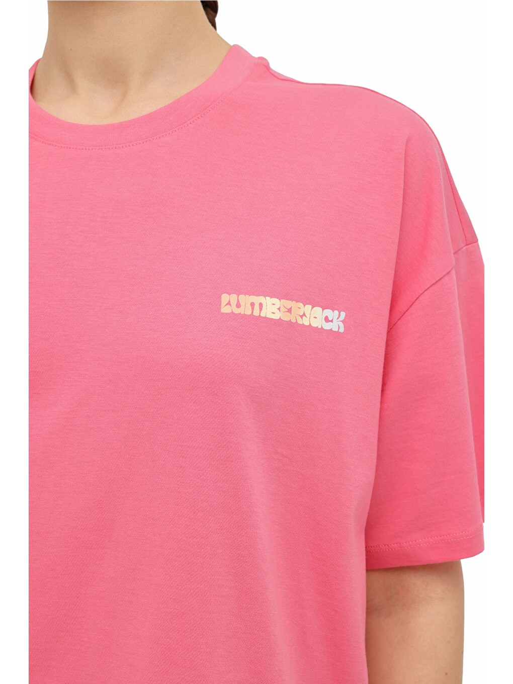 WL 11KONY Pembe Kadın Kısa Kol T-Shirt-3