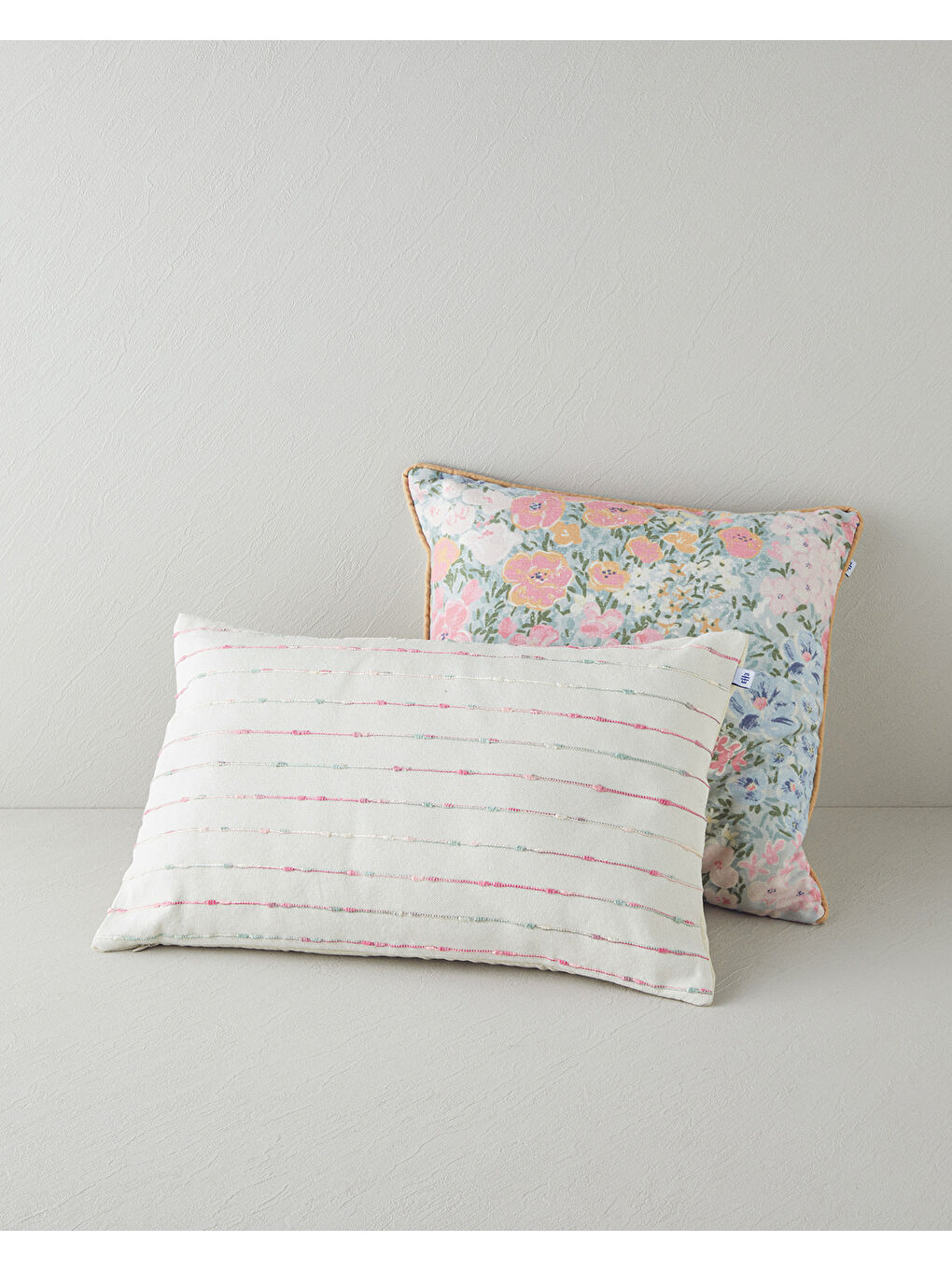 Fancy Dekoratif Kırlent 35x55 cm Pembe - Yeşil-2