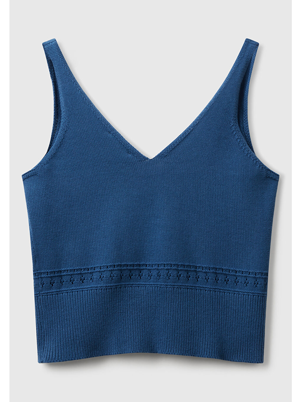 Mavi Kadın Denim %100 Pamuk Çiçek İşlemeli Göğsü Büzgülü Regular Fit Triko Atlet-3