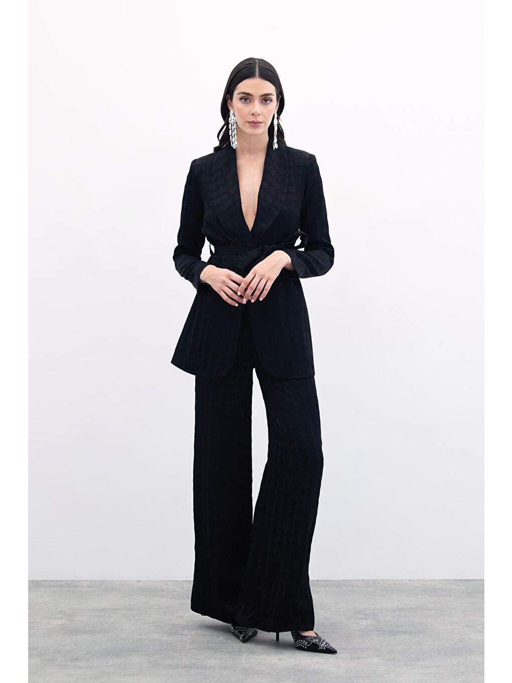 Bol Paça Pantolon - Siyah-1