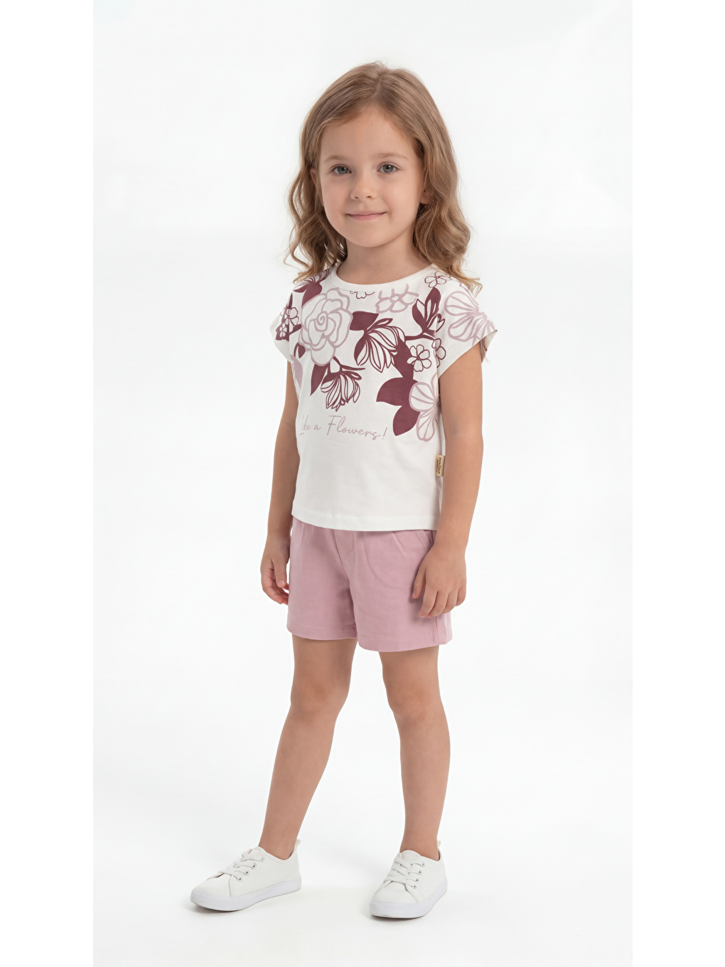 Pembe Çiçek Kabartma Baskılı Penye Kız Çocuk Alt Üst Takım-2