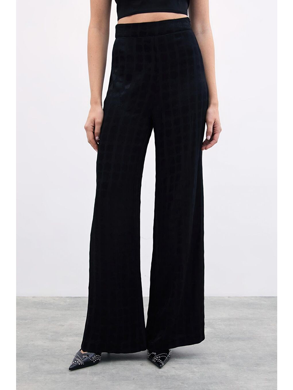 Bol Paça Pantolon - Siyah-4