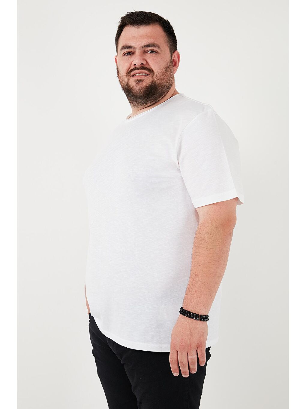 Buratti Beyaz Pamuklu Regular Fit Büyük Beden Erkek T Shirt 59020001B - 2