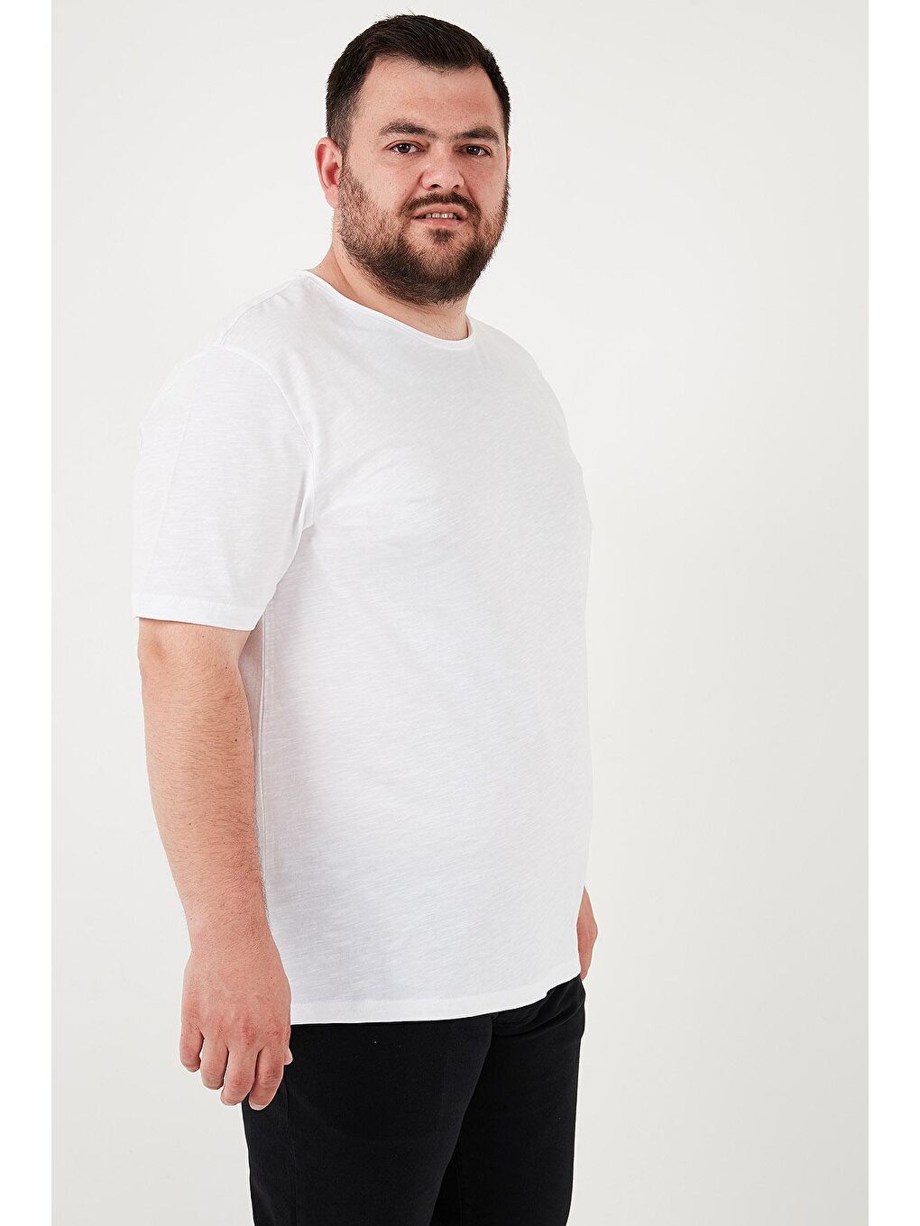 Buratti Beyaz Pamuklu Regular Fit Büyük Beden Erkek T Shirt 59020001B - 3