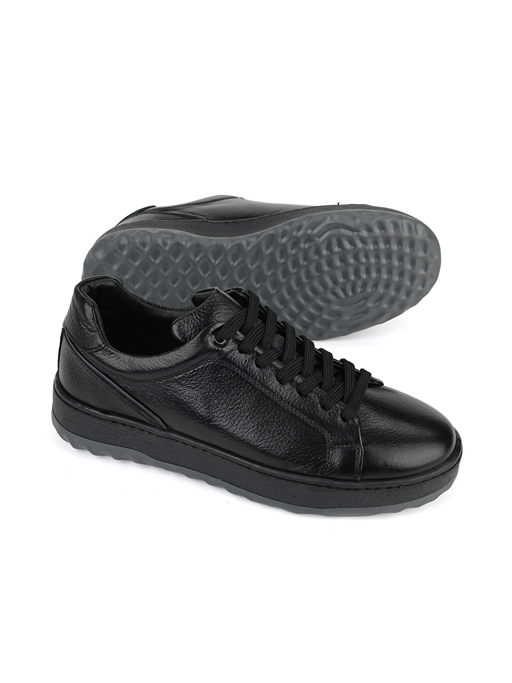 Erkek Hakiki Deri Sneaker 1631064zozy34 Siyah-3