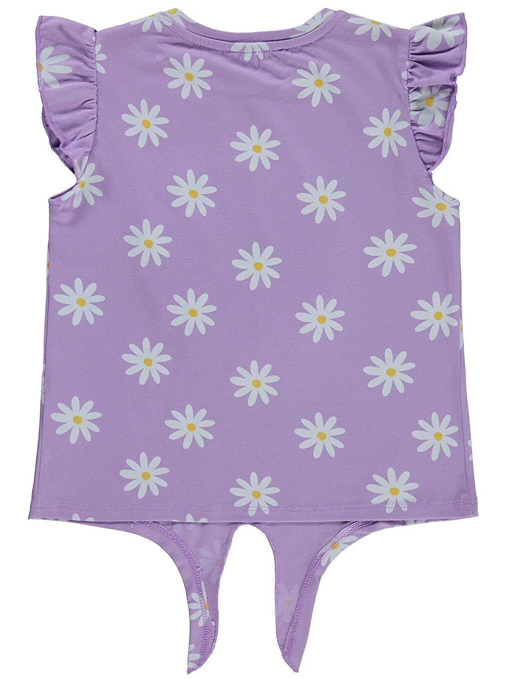 Girls Papatya Desenli 6-9 Yaş Tişört - Lila-1