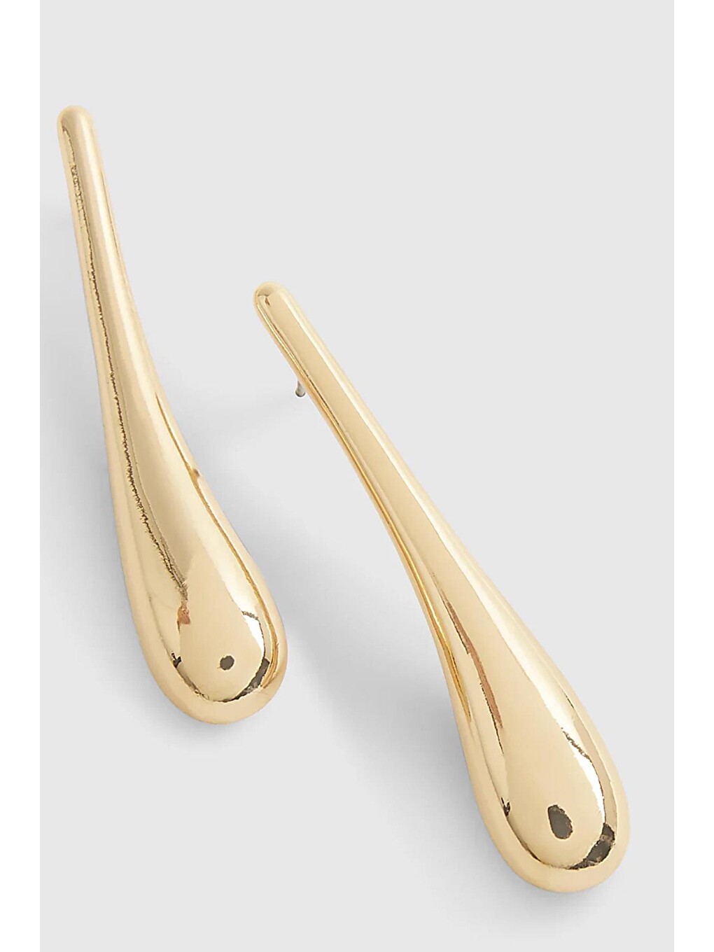 Sarı 7 Cm Gold Damla Küpe-4