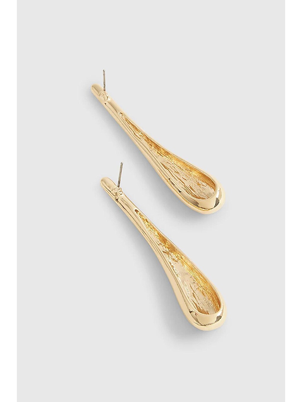 Sarı 7 Cm Gold Damla Küpe-5
