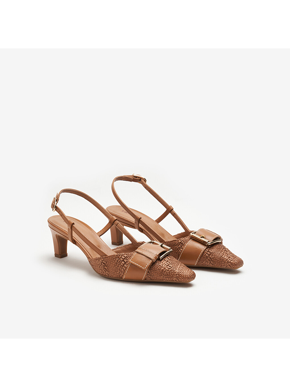 Kahverengi Kadın Topuklu / Stiletto 81F2 RAFFIA SLINGBACKS WITH BUCKLE-1