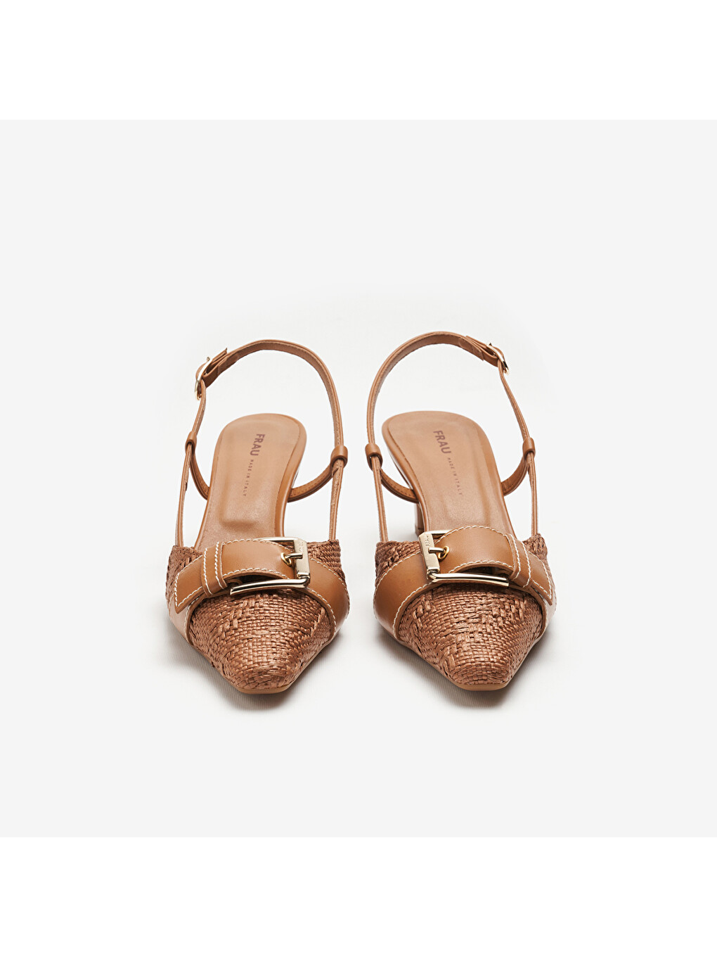 Kahverengi Kadın Topuklu / Stiletto 81F2 RAFFIA SLINGBACKS WITH BUCKLE-2