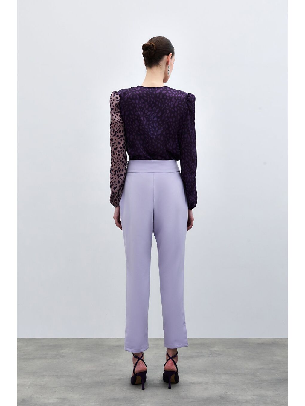 Korsaj Detaylı Pantolon - Lila-6