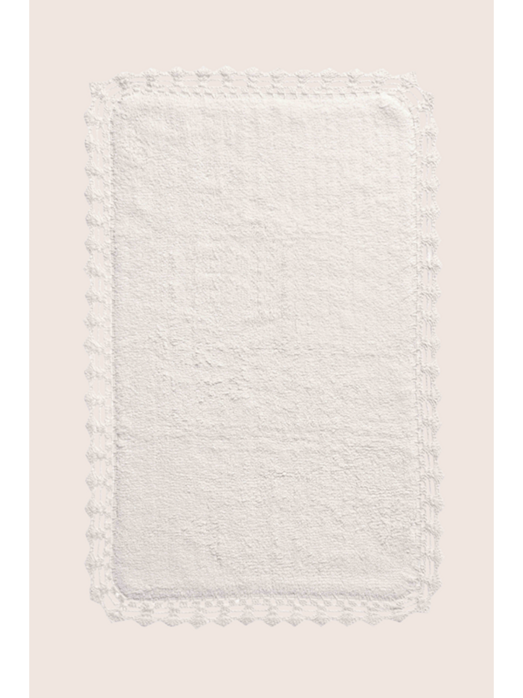 Rona Tekli Banyo Paspası Ekru %100 Pamuk 70x110