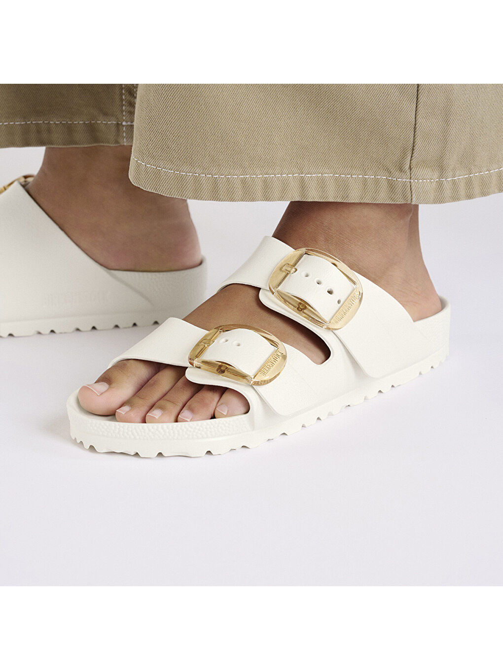 Beyaz Kadın Terlik 1029651 ARIZONA EVA BIG BUCKLE Eggshell-7