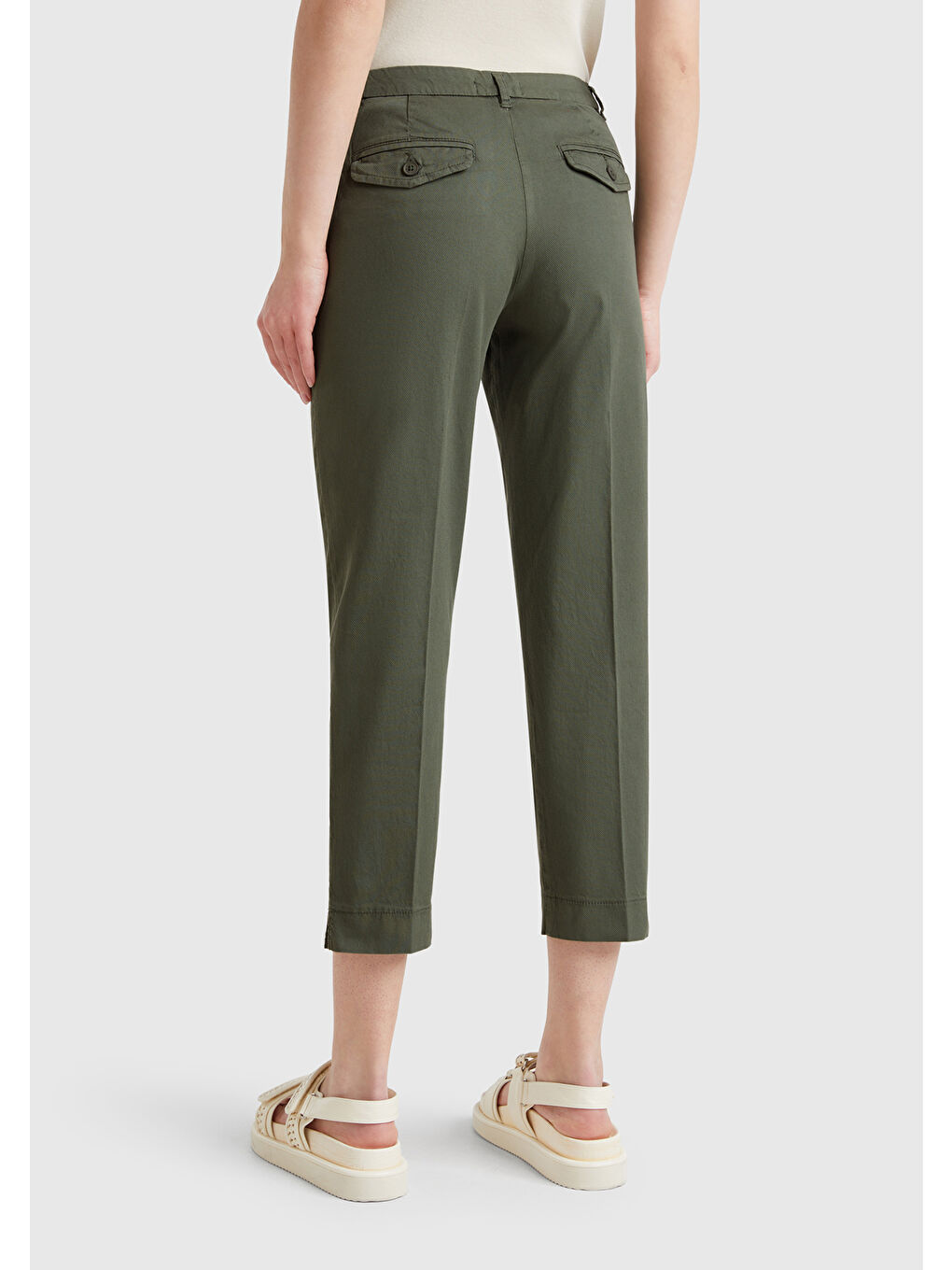 Kadın Haki Mevsimlik Chino Pantolon-2