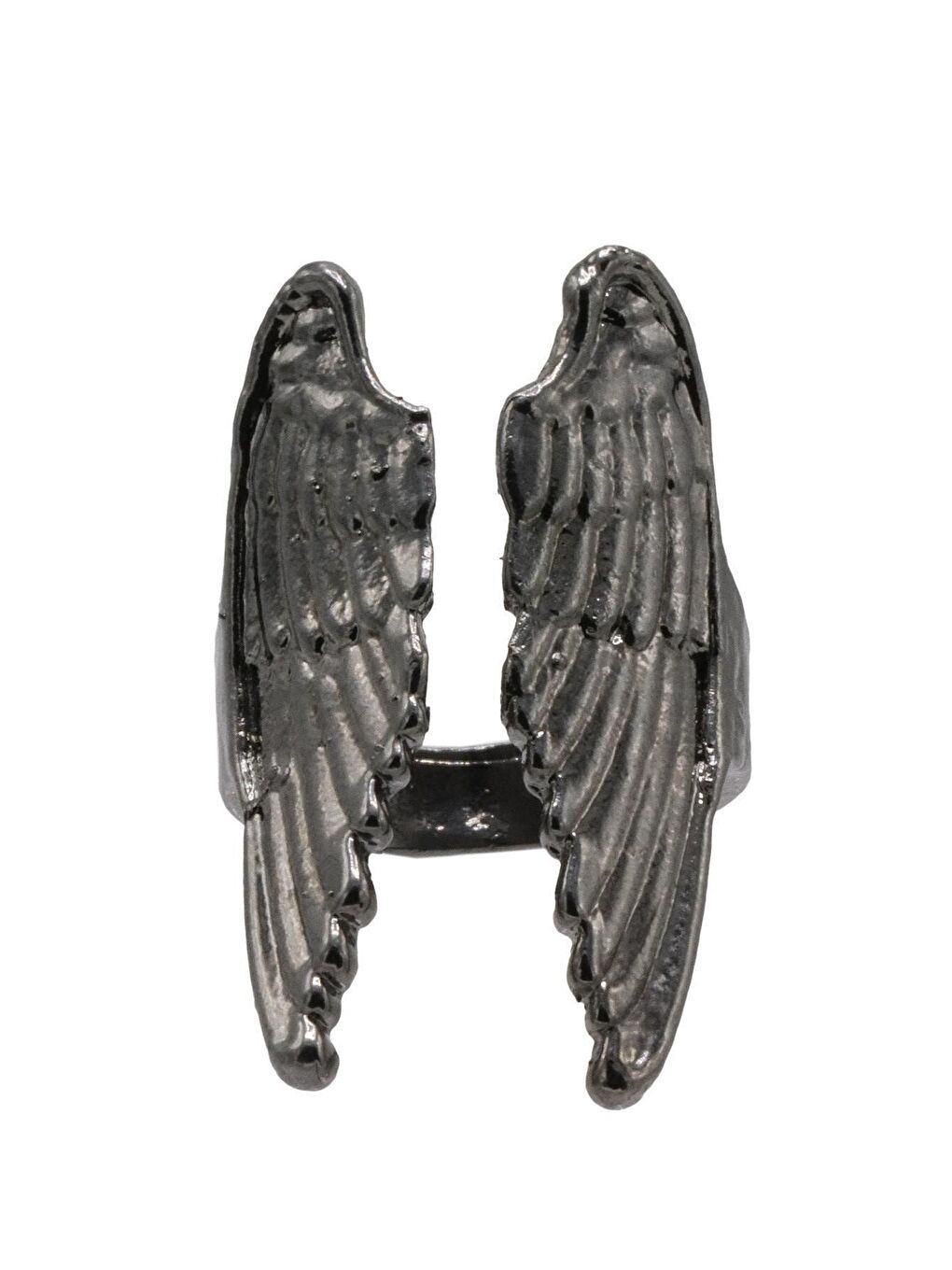 Kadın Antrasit Lak Kaplama Ayarlanabilir Melek Kanadı Yüzük