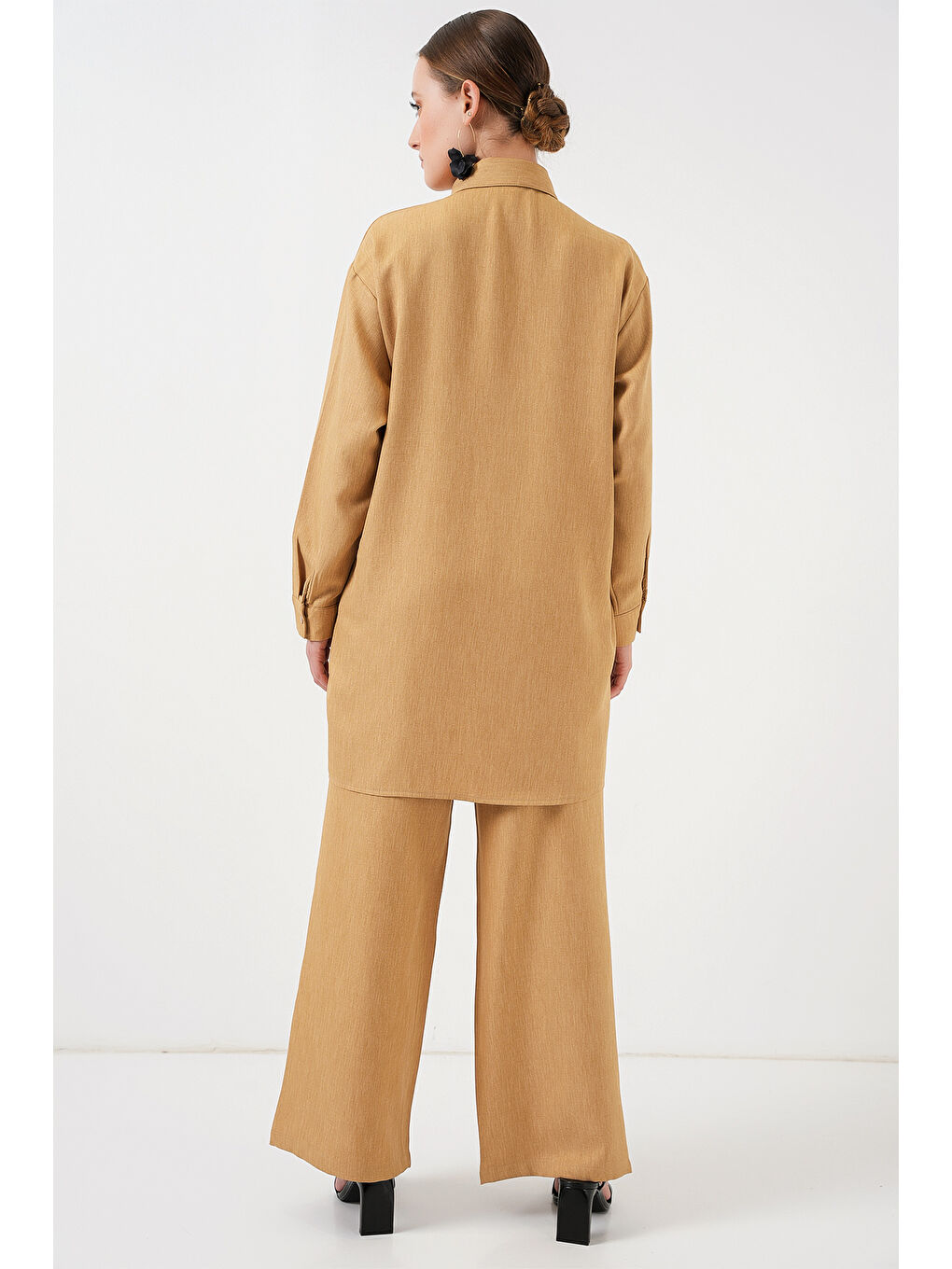 Bej Desenli Tunik Pantolon İkili Takım 6720 - Bisküvi-5