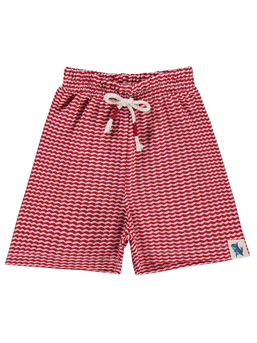 Boys Yatay Dalgalı Çizgili 2-5 Yaş Şort - Kırmızı