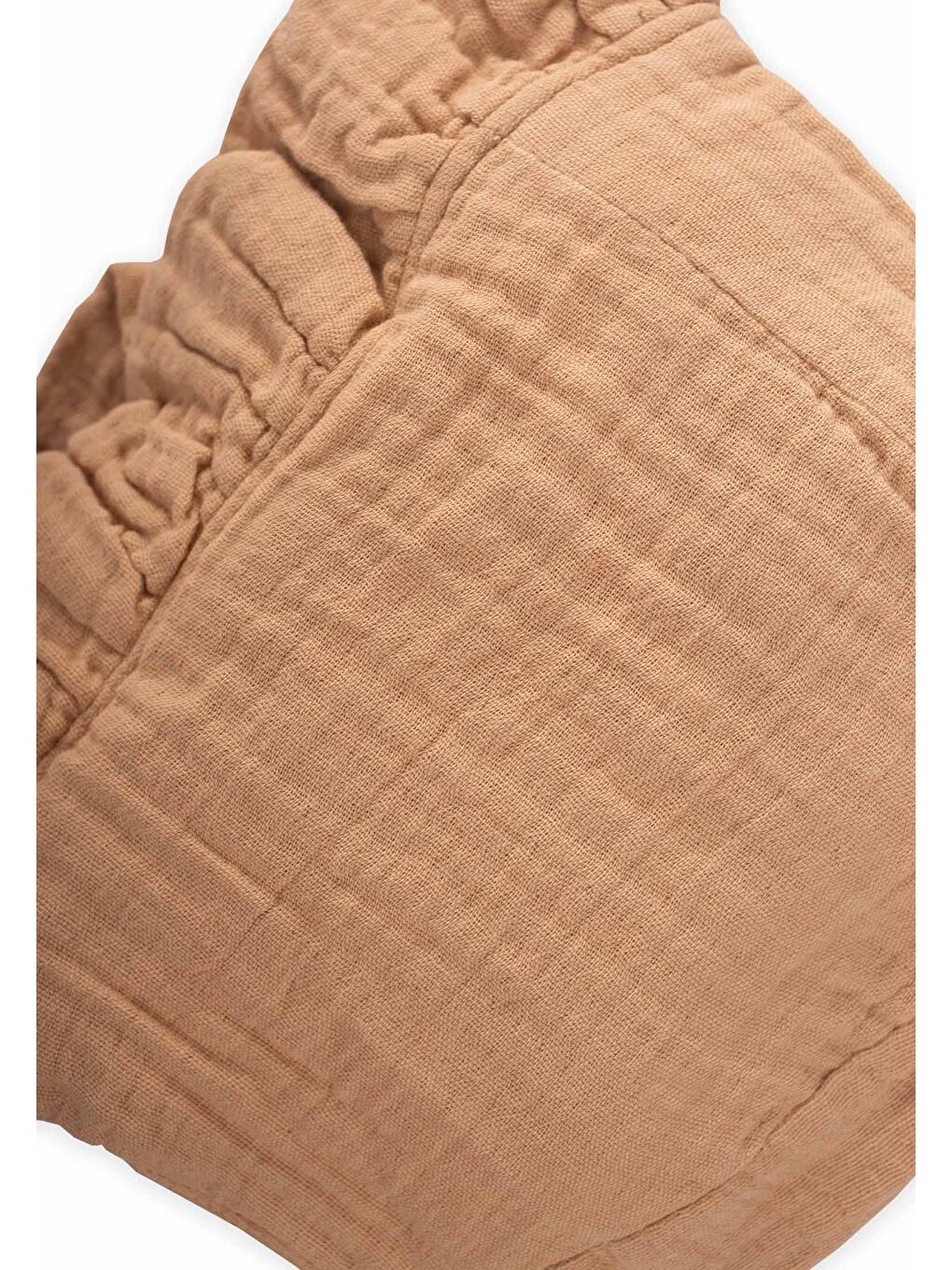 Kahverengi Bağlamalı Fırfırlı Müslim Bebek Şapka 0-2 Yaş Caremel-1