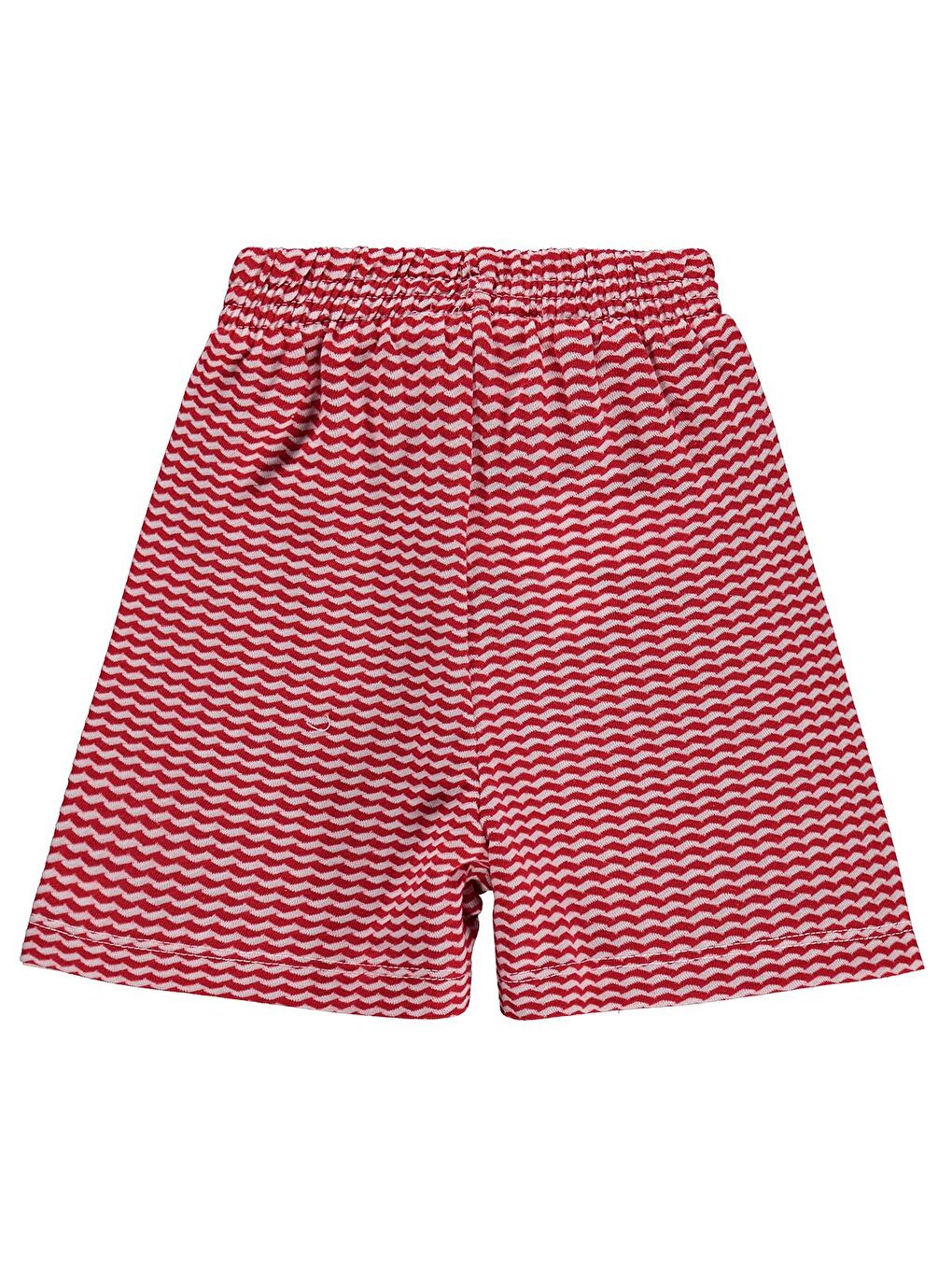 Boys Yatay Dalgalı Çizgili 2-5 Yaş Şort - Kırmızı-1