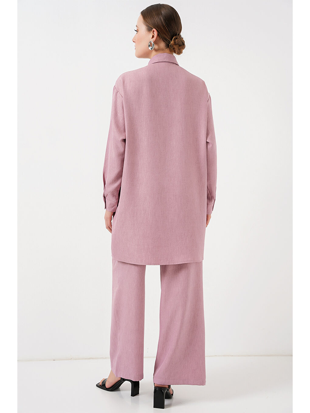 Pembe Desenli Tunik Pantolon İkili Takım 6720 - Gül Kurusu-5