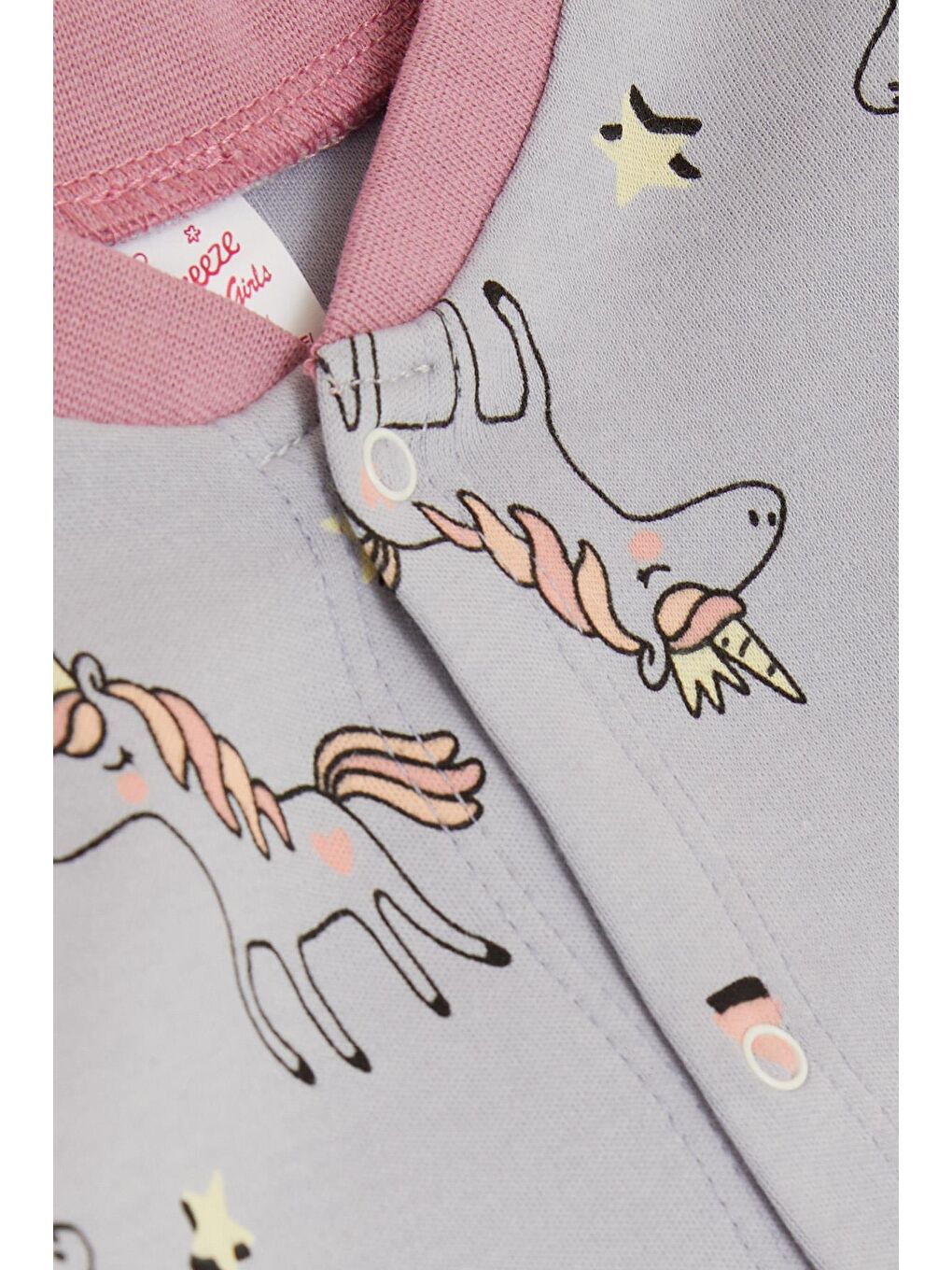 Kız Bebek Tulum  Desenli Lila (0-6 Ay)-2