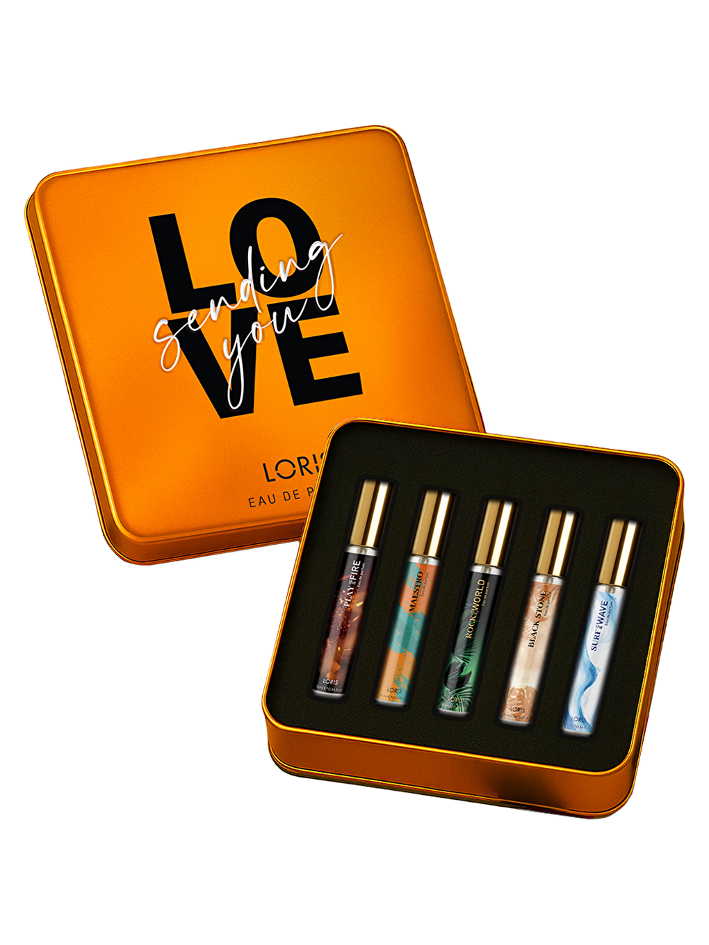 Sevgililer Günü 5li Erkek Parfüm Seti – Turuncu