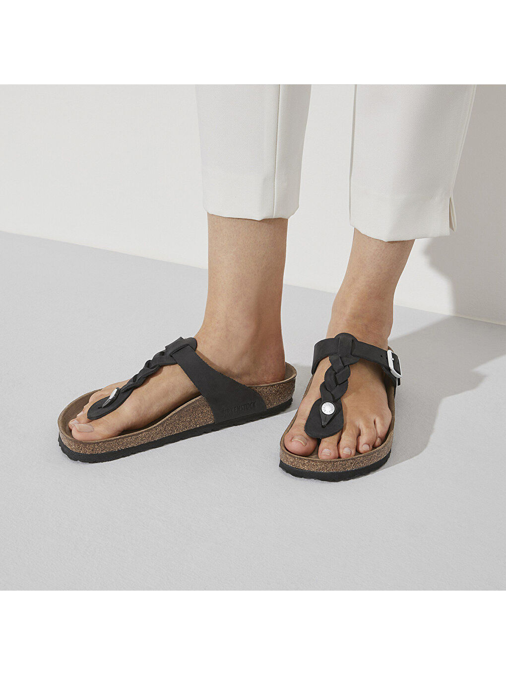 Siyah Kadın Terlik 1021349 GIZEH LEOI BRAIDED Black-7