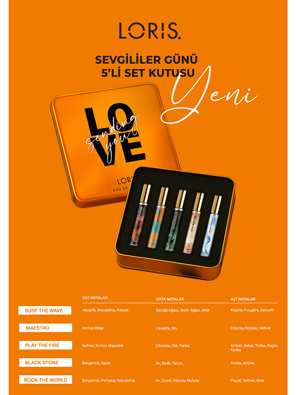 Sevgililer Günü 5li Erkek Parfüm Seti – Turuncu-1