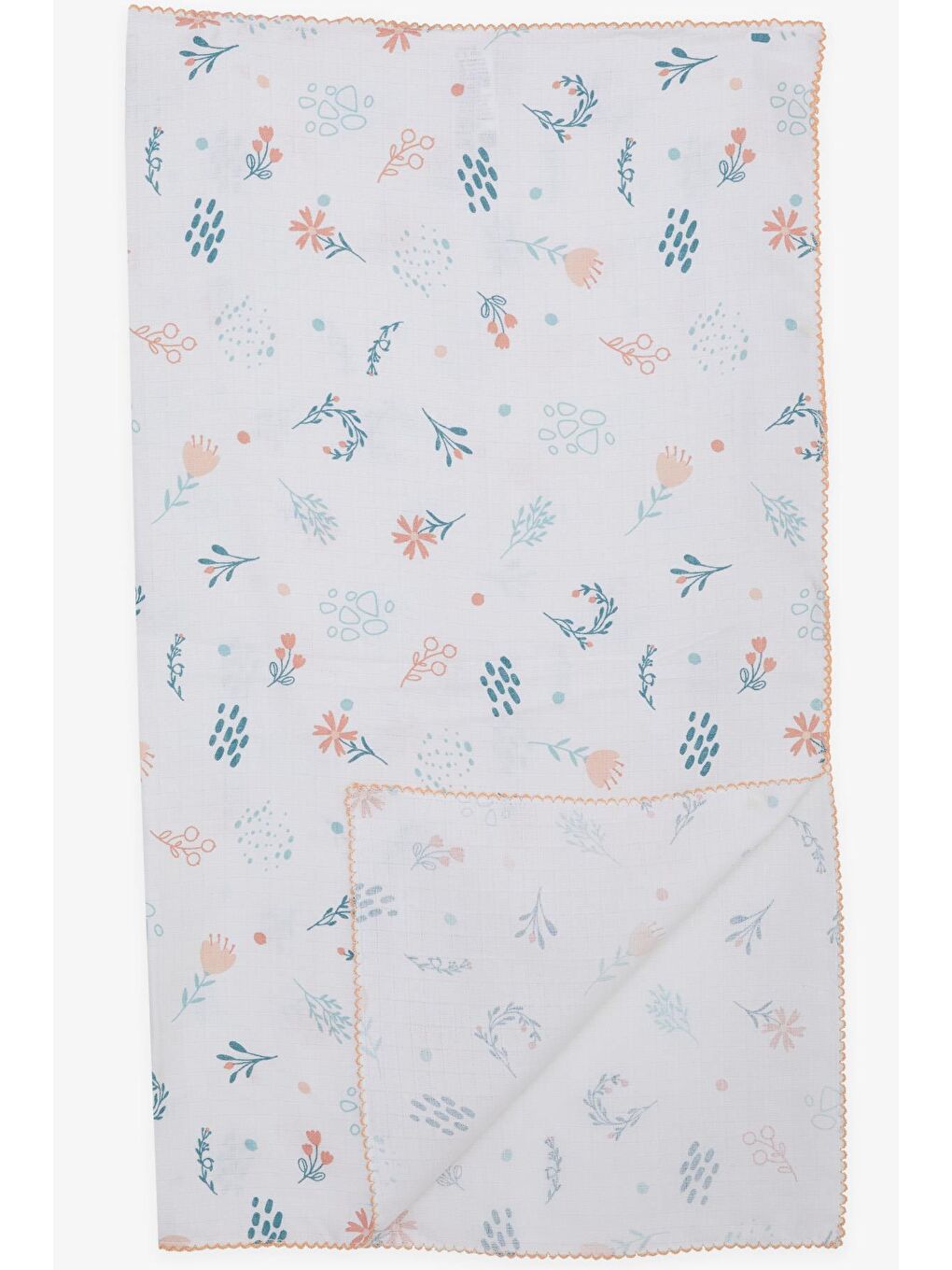 Yenidoğan Bebek Müslin Battaniye Bahar Temalı Çiçek Desenli Ekru (77 X 89 Cm)