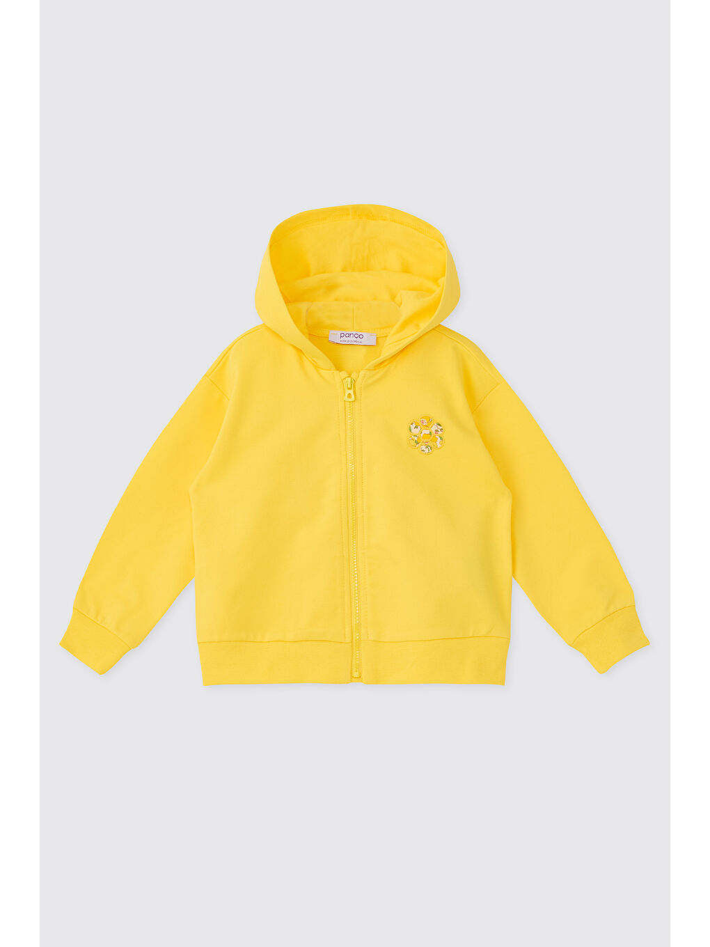 Liberty Kumaş Kız Bebek Sarı Fermuarlı Sweatshirt