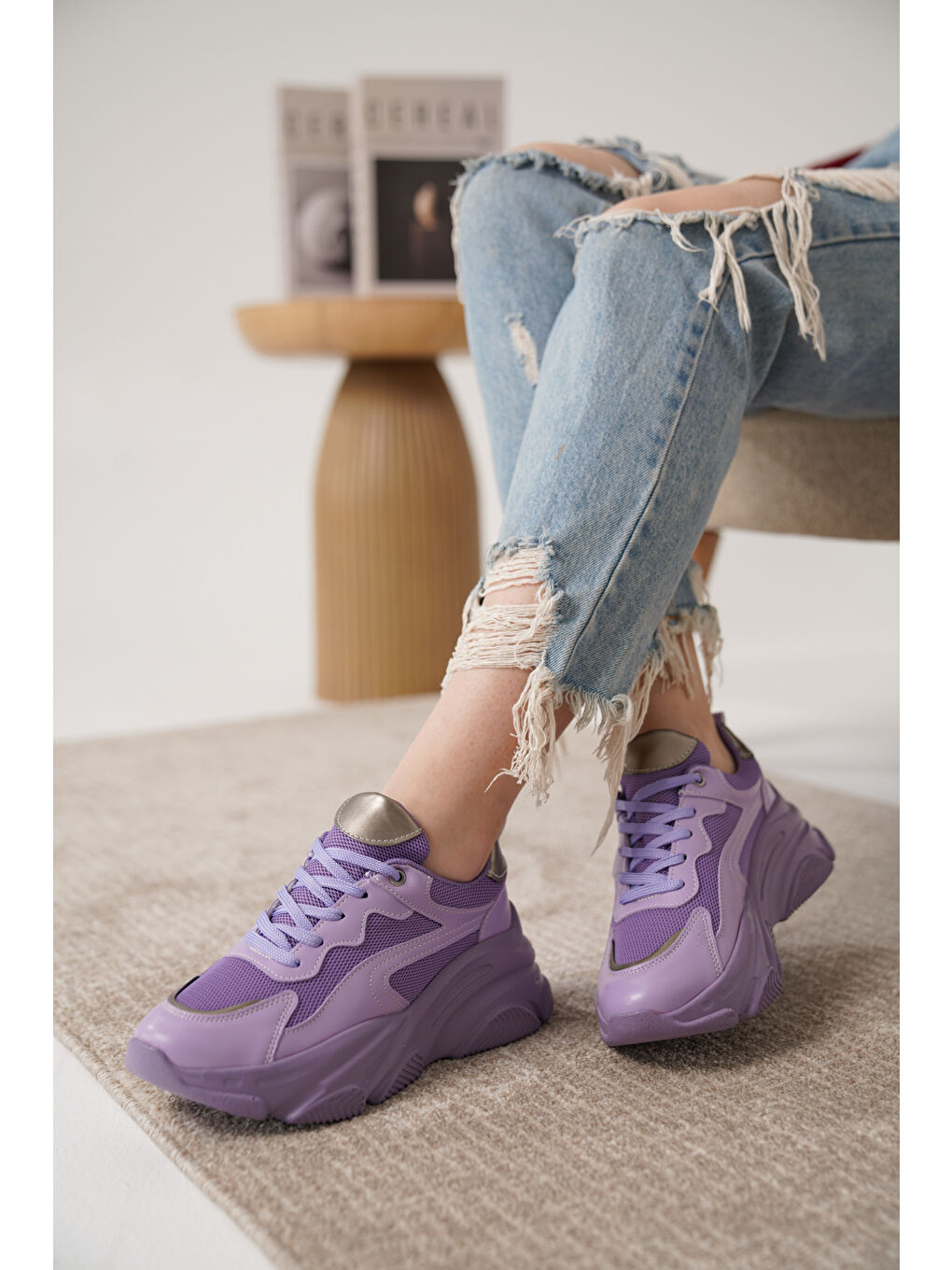 Lila D383 Günlük Ortopedik Kadın Sneaker Spor Ayakkabı