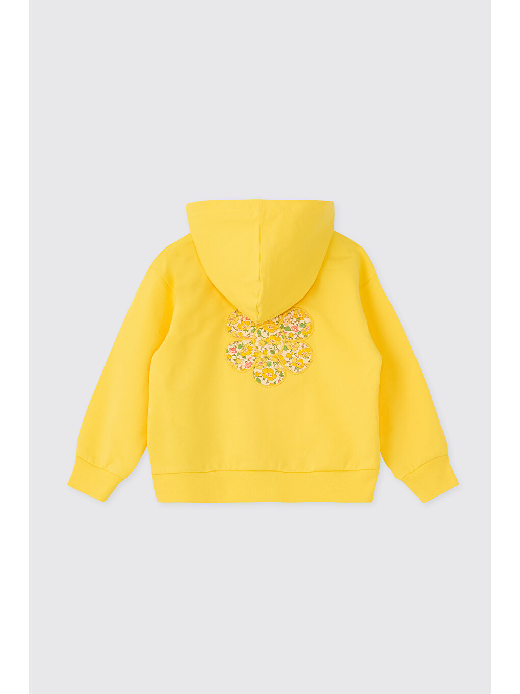 Liberty Kumaş Kız Bebek Sarı Fermuarlı Sweatshirt-1