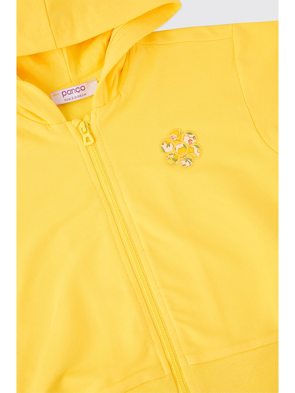 Liberty Kumaş Kız Bebek Sarı Fermuarlı Sweatshirt-2