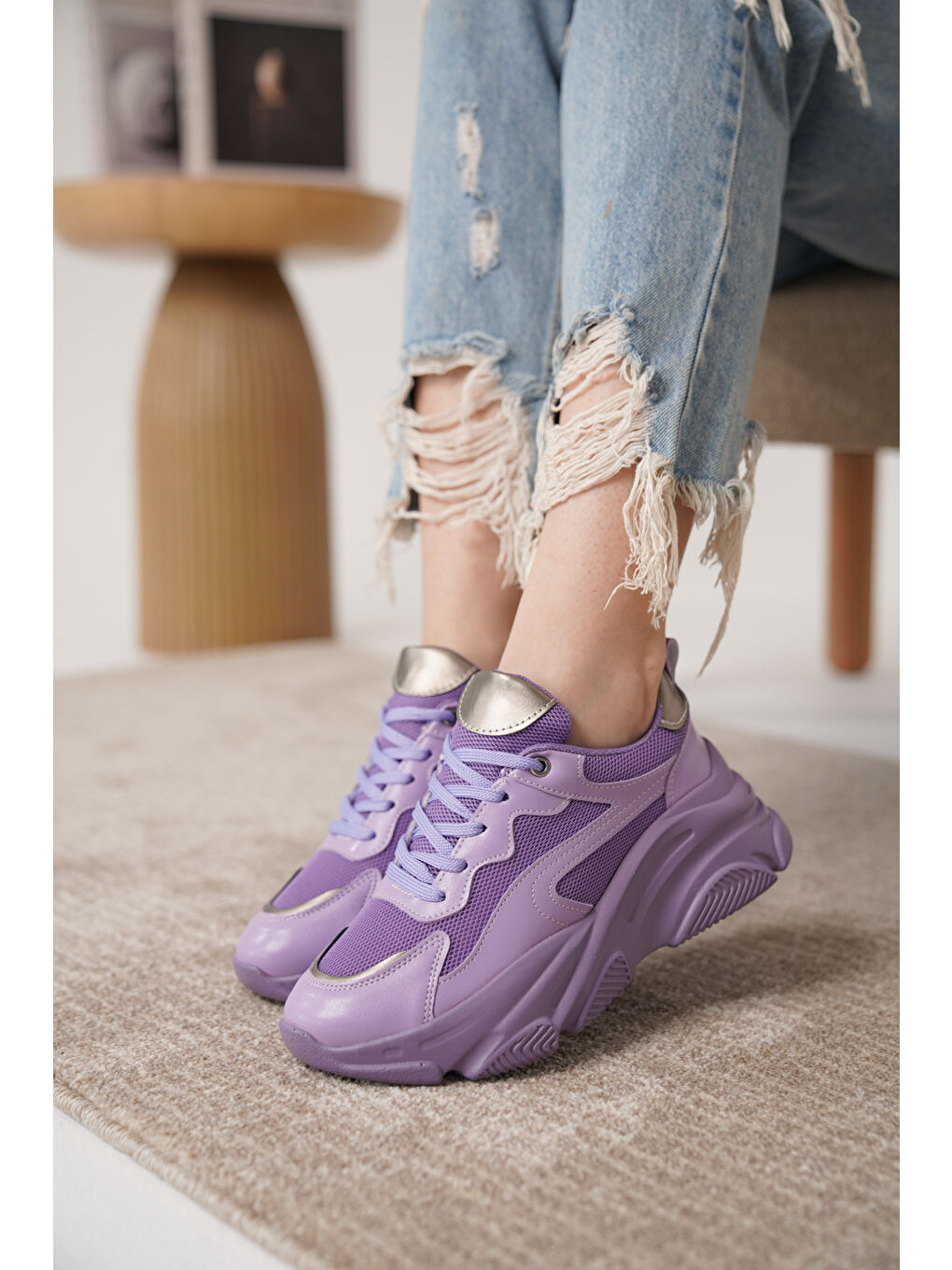 Lila D383 Günlük Ortopedik Kadın Sneaker Spor Ayakkabı-3