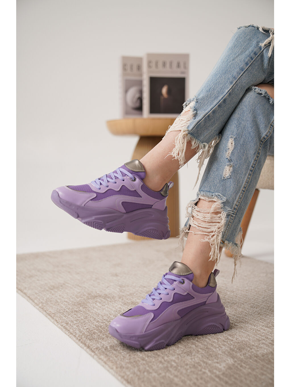 Lila D383 Günlük Ortopedik Kadın Sneaker Spor Ayakkabı-4