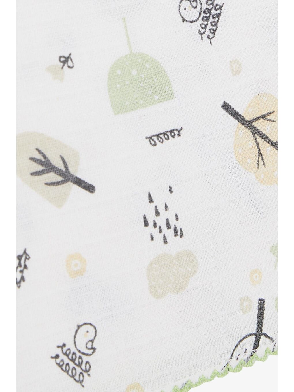 Yenidoğan Bebek Müslin Battaniye Bahar Temalı Kuş Desenli Ekru (77 X 89 Cm)-2