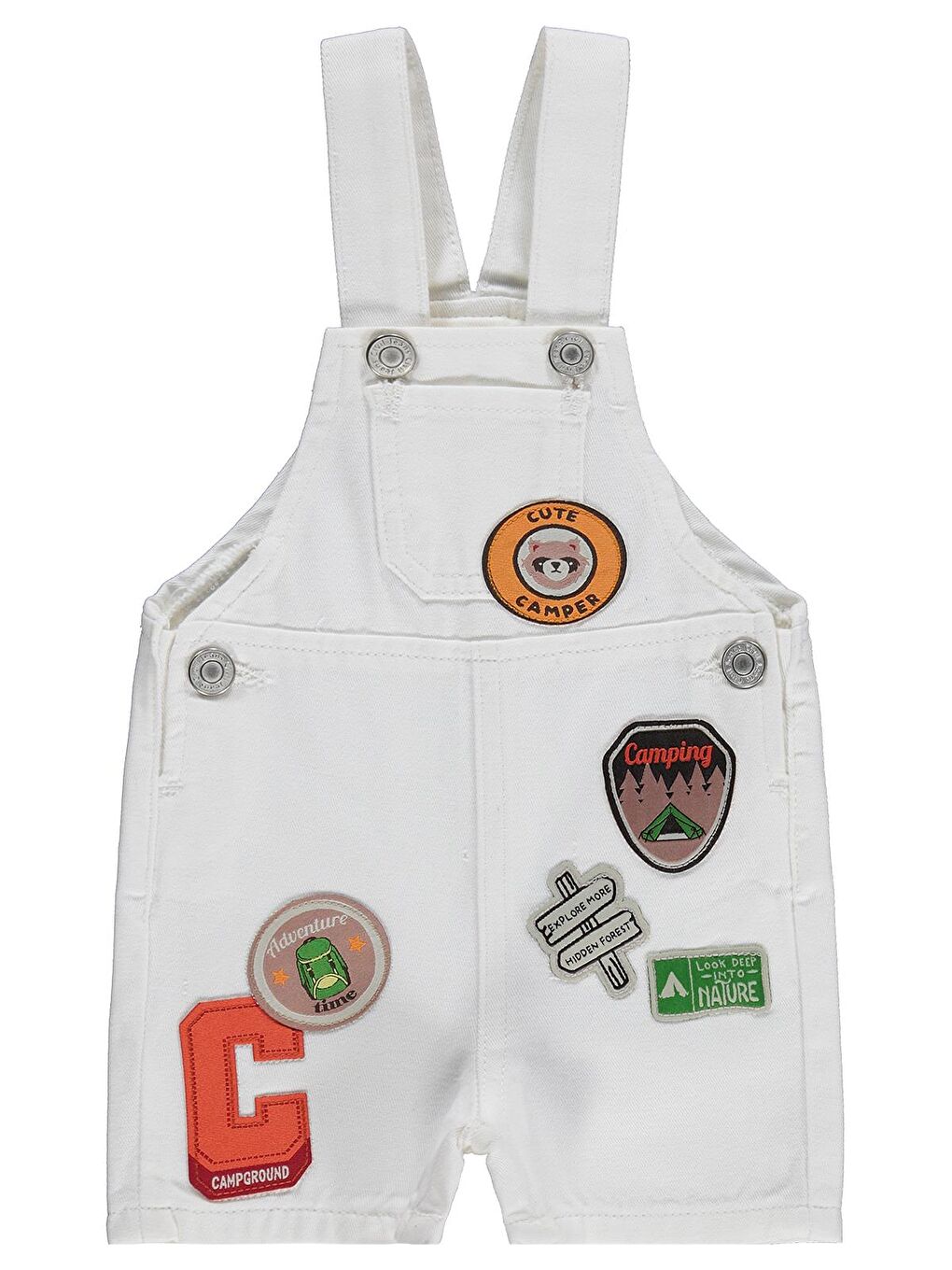 Baby Erkek Bebek Baskılı 6-18 Ay Salopet - Ekru