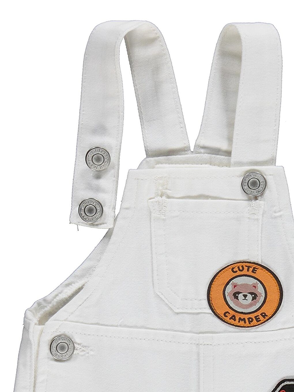 Baby Erkek Bebek Baskılı 6-18 Ay Salopet - Ekru-1