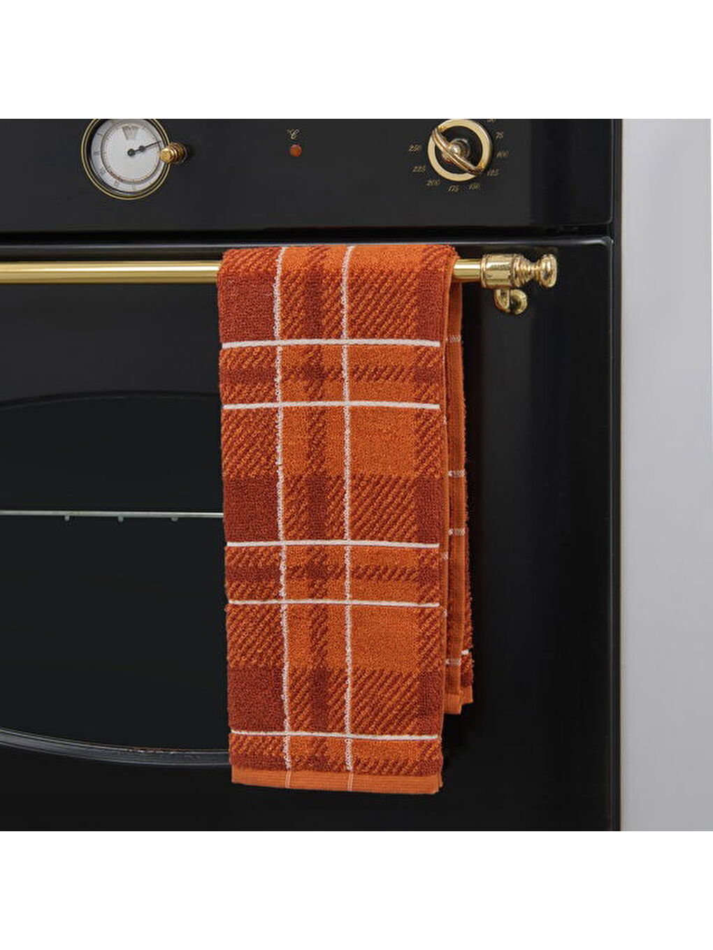 Kahverengi Soft Plaid Mutfak Havlusu - Kiremit - 40x66 cm-1